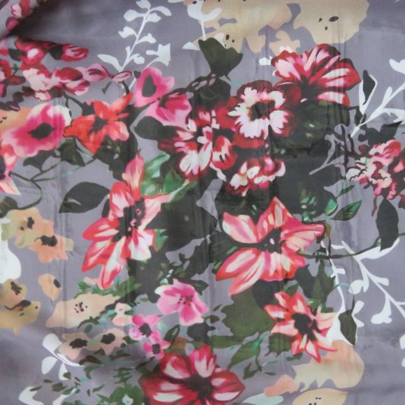 Grey Kimono Chiffon Cardigan With Floral Print - Picture 5 of 7